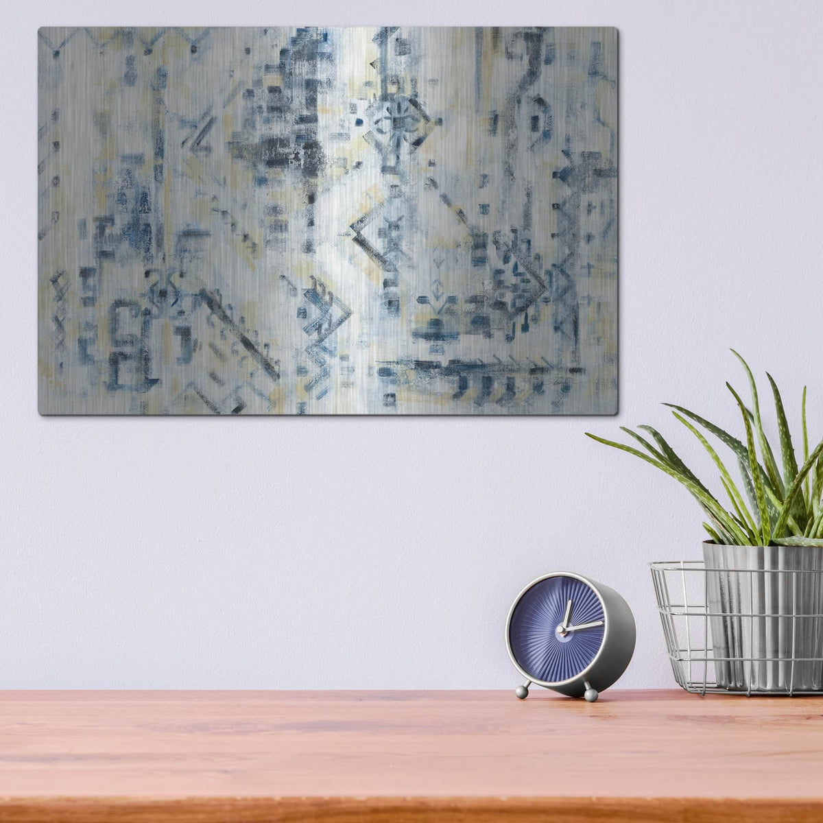 'Scattered Indigo' by Silvia Vassileva – Metal Wall Art, 16x12 room view
