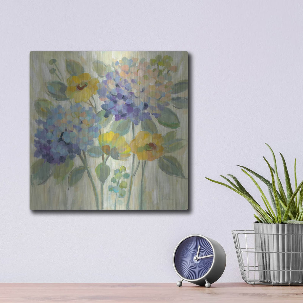 'Garden Burst' by Silvia Vassileva – Metal Wall Art, 12x12 room view