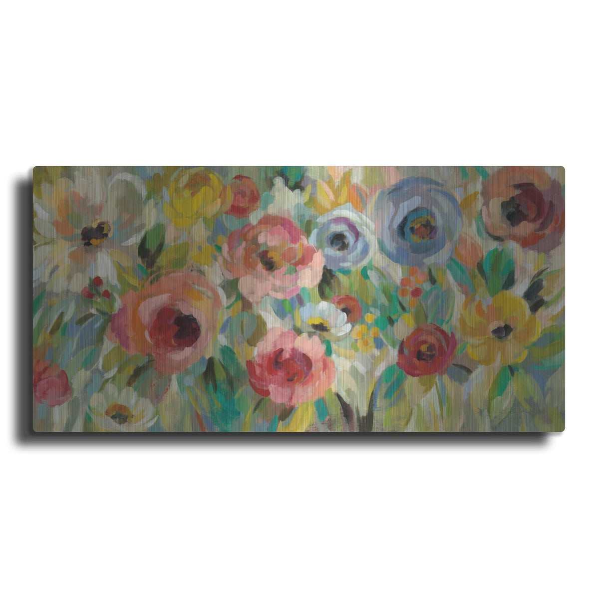 'Vivid Coral Floral I' by Silvia Vassileva – Metal Wall Art
