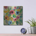 'Vivid Coral Floral II' by Silvia Vassileva – Metal Wall Art, 12x12 room view
