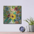 'Vivid Coral Floral III' by Silvia Vassileva – Metal Wall Art, 12x12 room view