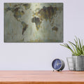 'Bronze World Map' by Silvia Vassileva – Metal Wall Art, 16x12 room view