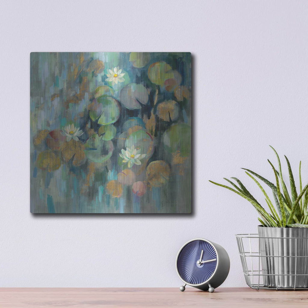 'Magic Lily Pond' by Silvia Vassileva – Metal Wall Art, 12x12 room view