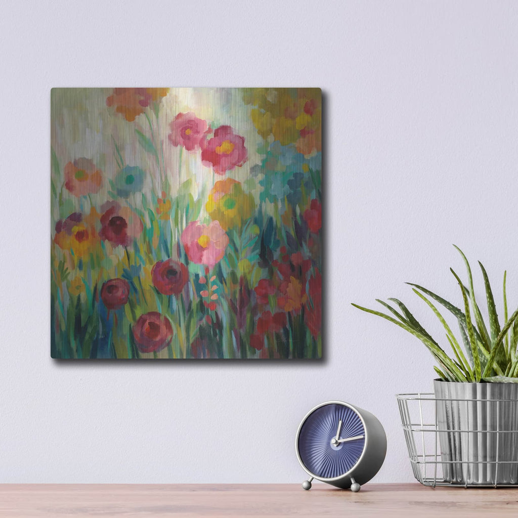 'Garden Brightness' by Silvia Vassileva – Metal Wall Art, 12x12 room view