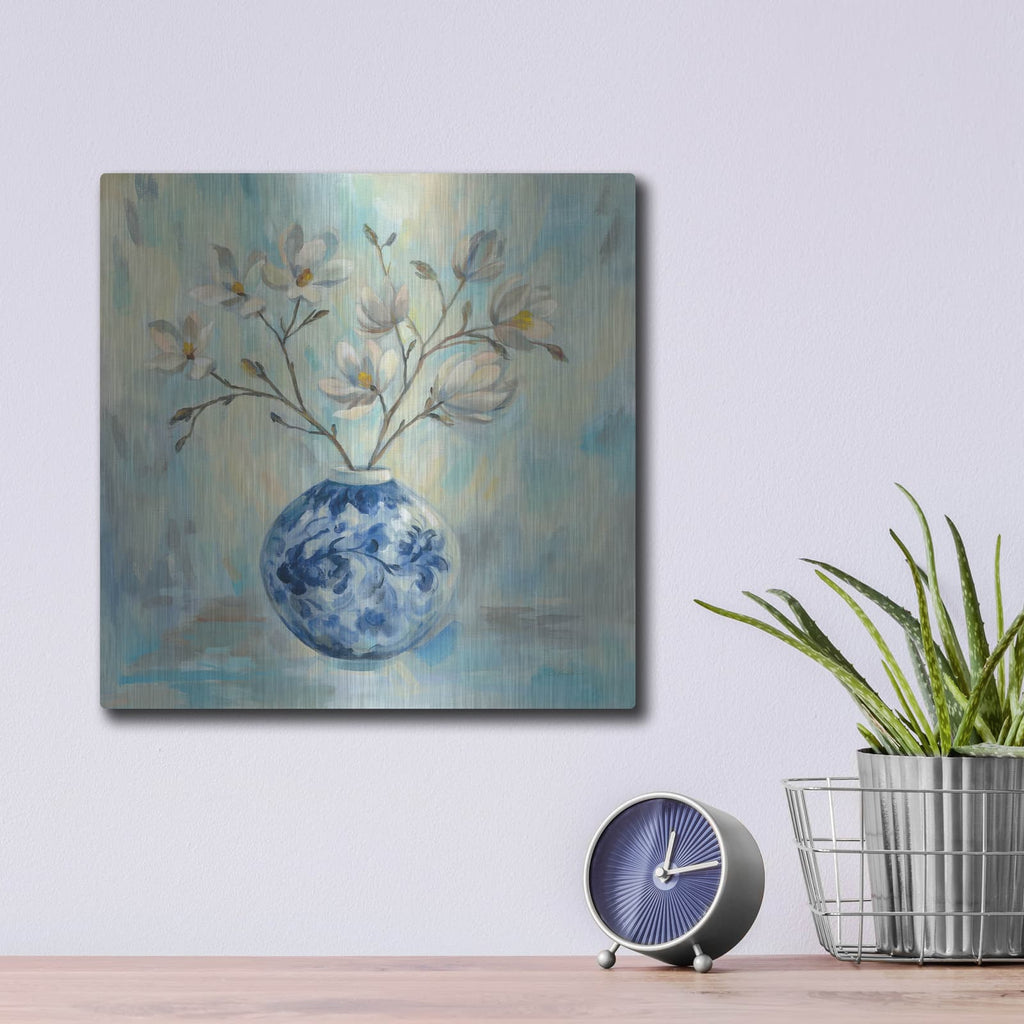 'Chinoiserie and Branches' by Silvia Vassileva – Metal Wall Art, 12x12 room view