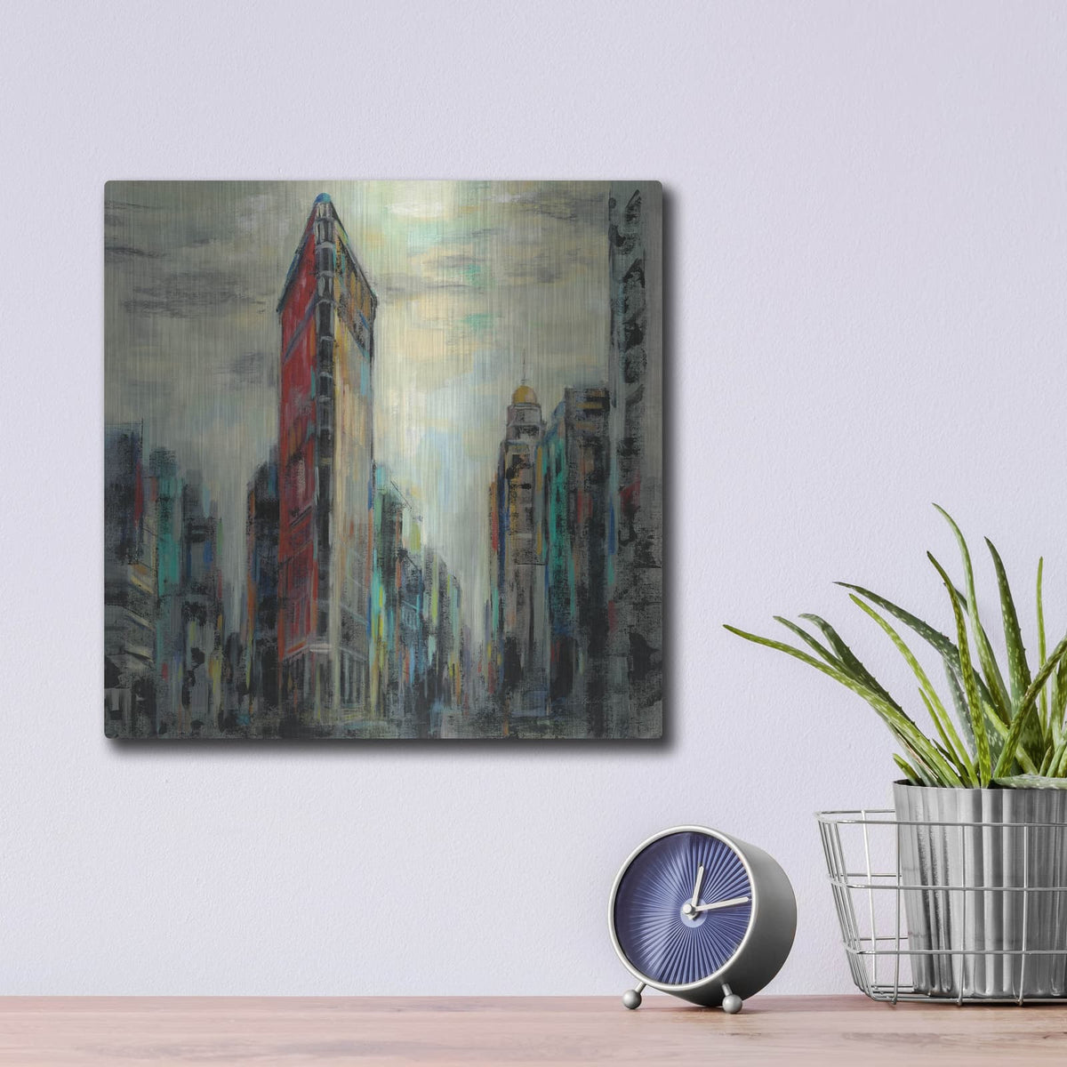 'Manhattan Flatiron Building' by Silvia Vassileva – Metal Wall Art, 12x12 room view