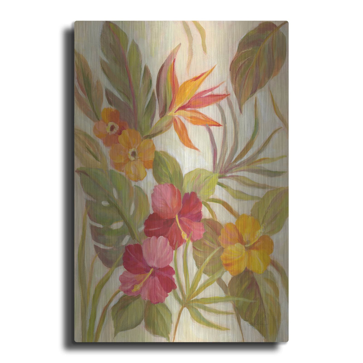 'Coral Tropical Floral I' by Silvia Vassileva – Metal Wall Art