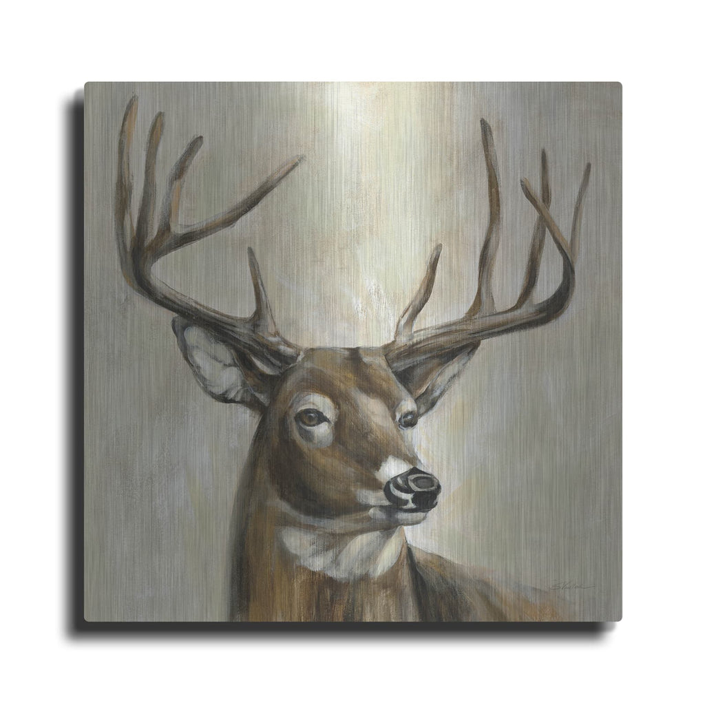'Bronze Deer' by Silvia Vassileva – Metal Wall Art