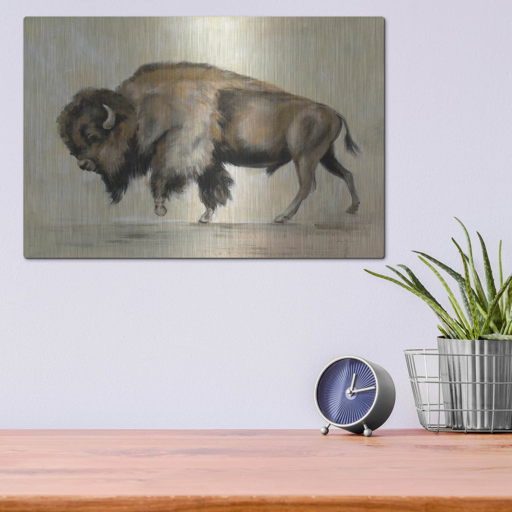 'Bronze Buffalo' by Silvia Vassileva – Metal Wall Art, 16x12 room view