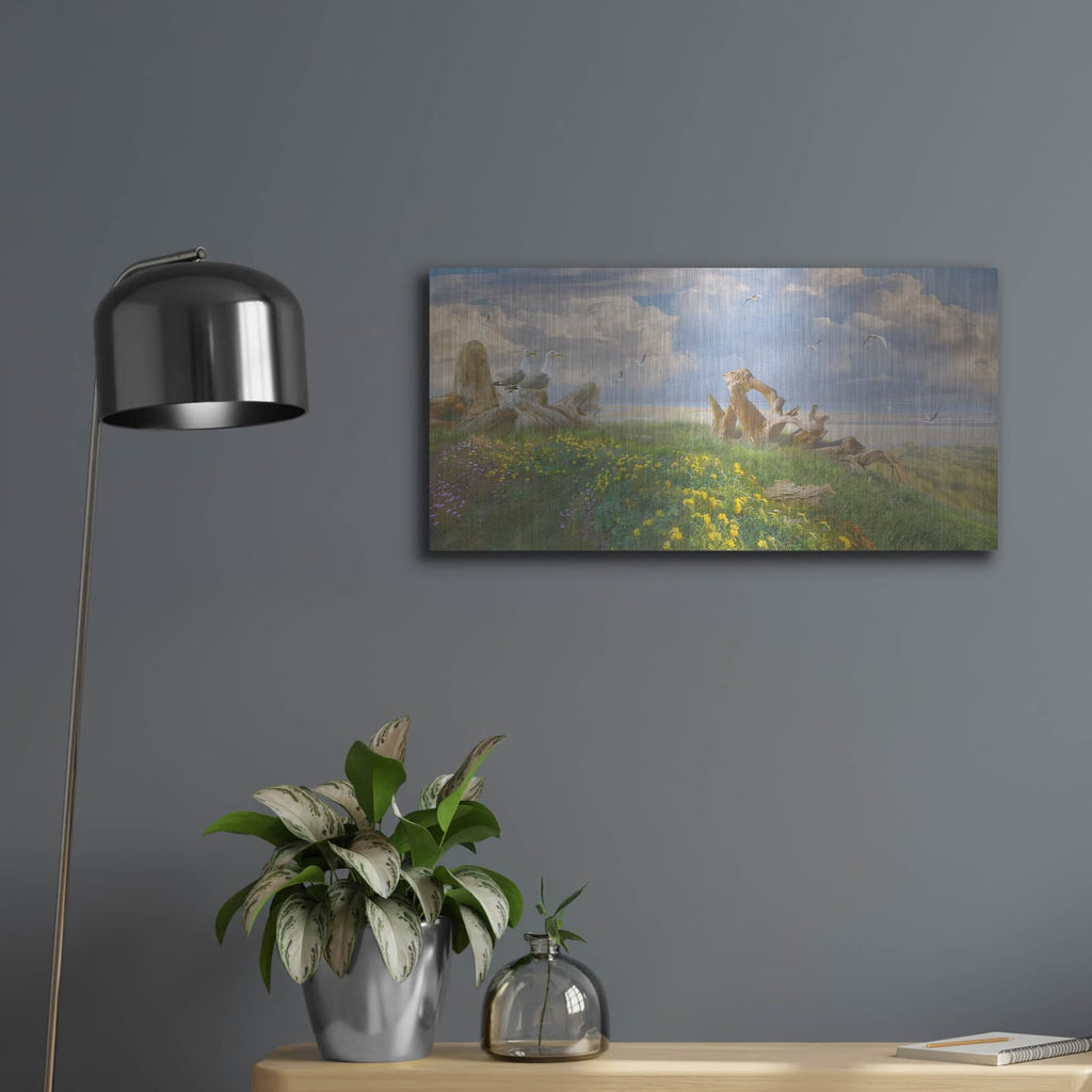 'Beach Lookouts' by Steve Hunziker – Metal Wall Art, 24x12 room view
