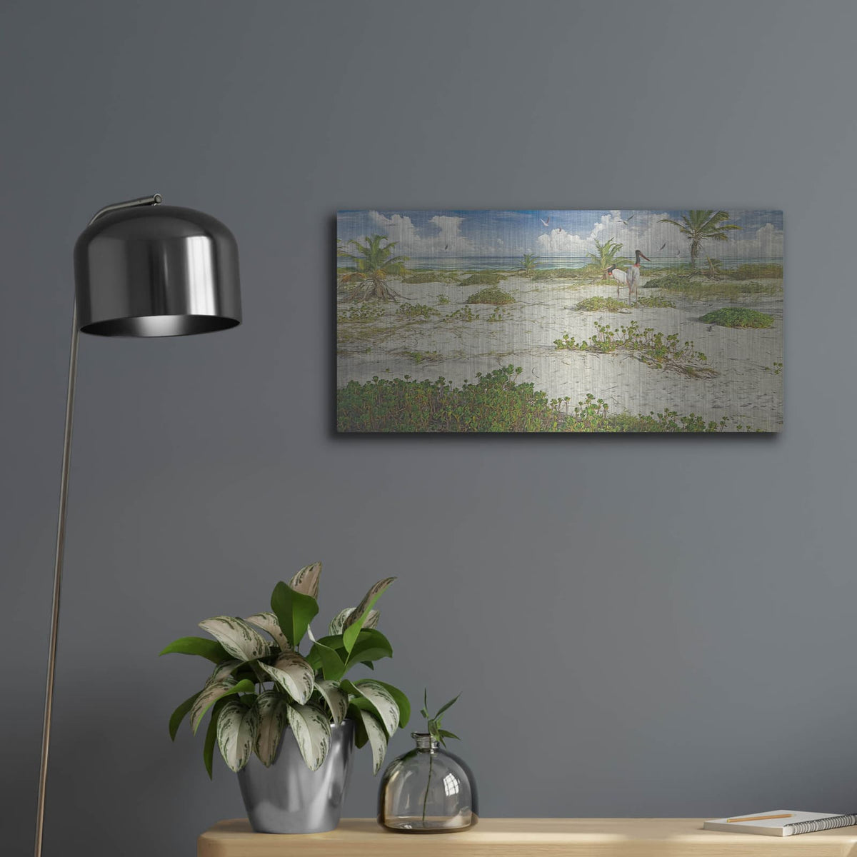 'Tropical Loners' by Steve Hunziker – Metal Wall Art, 24x12 room view