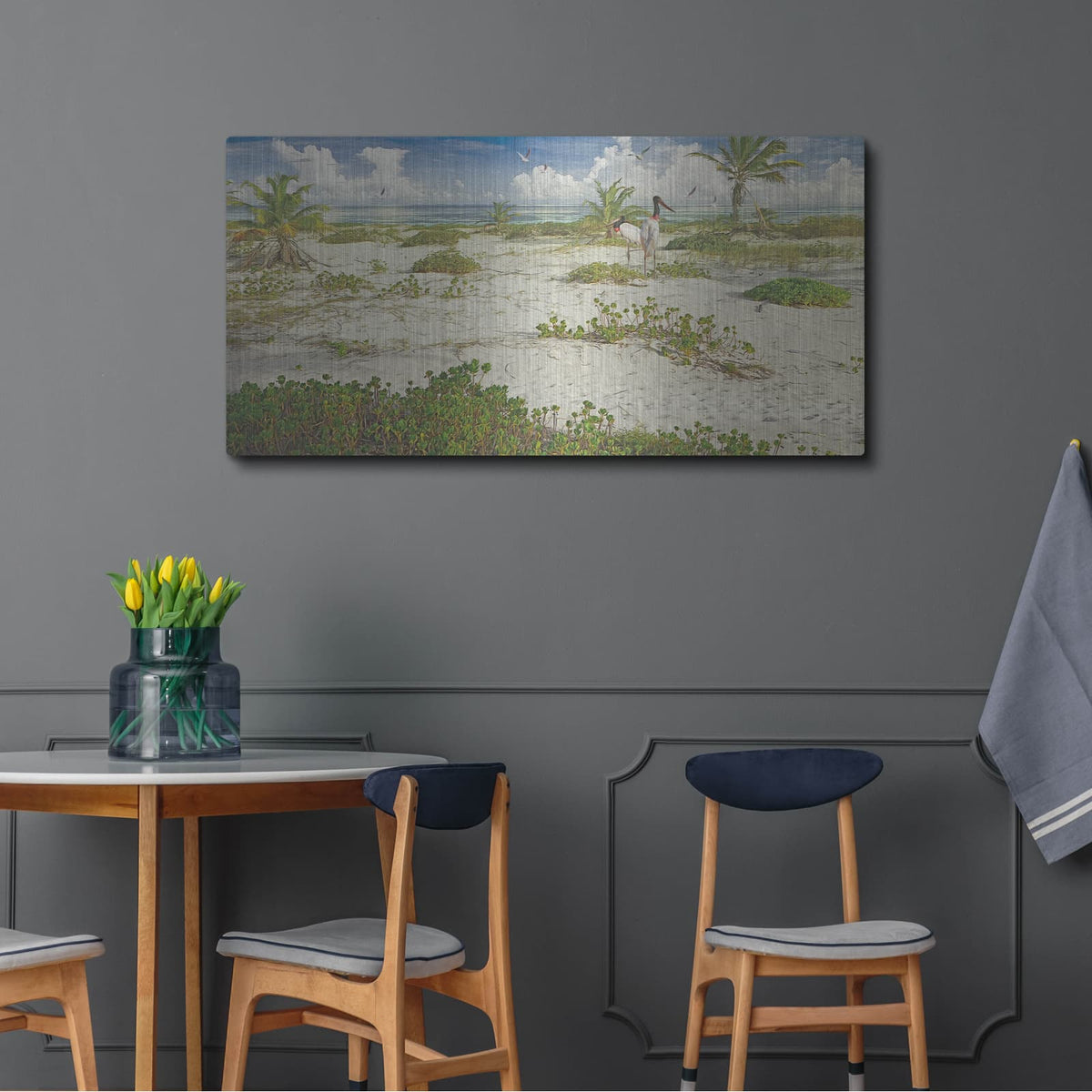'Tropical Loners' by Steve Hunziker – Metal Wall Art, 48x24 room view