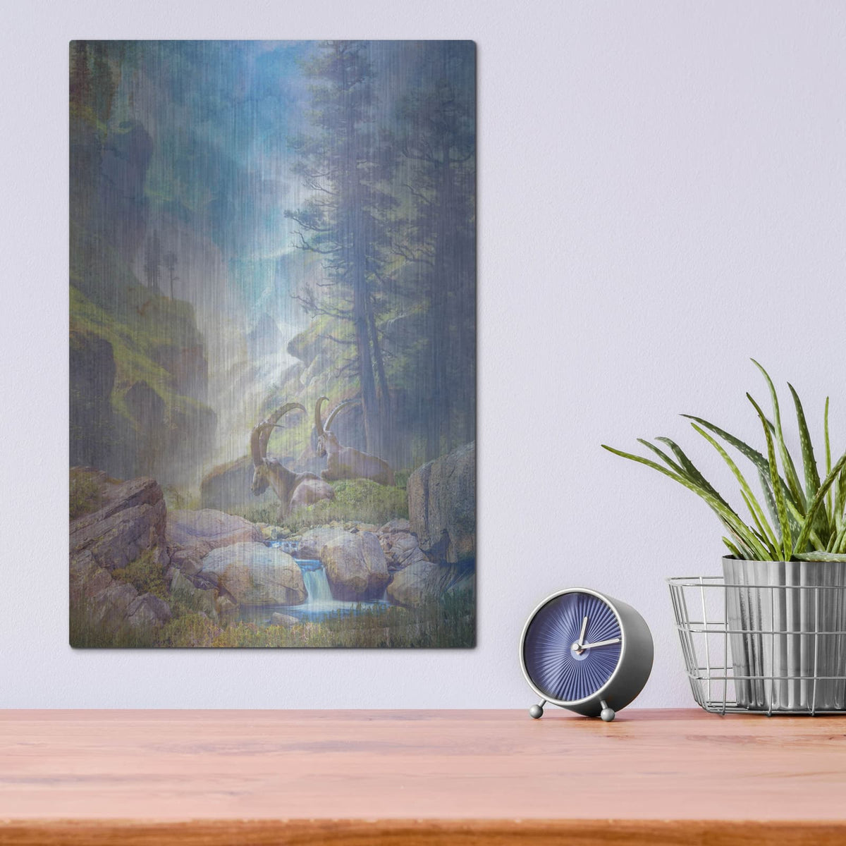 'Bighorn Falls' by Steve Hunziker – Metal Wall Art, 12x16 room view