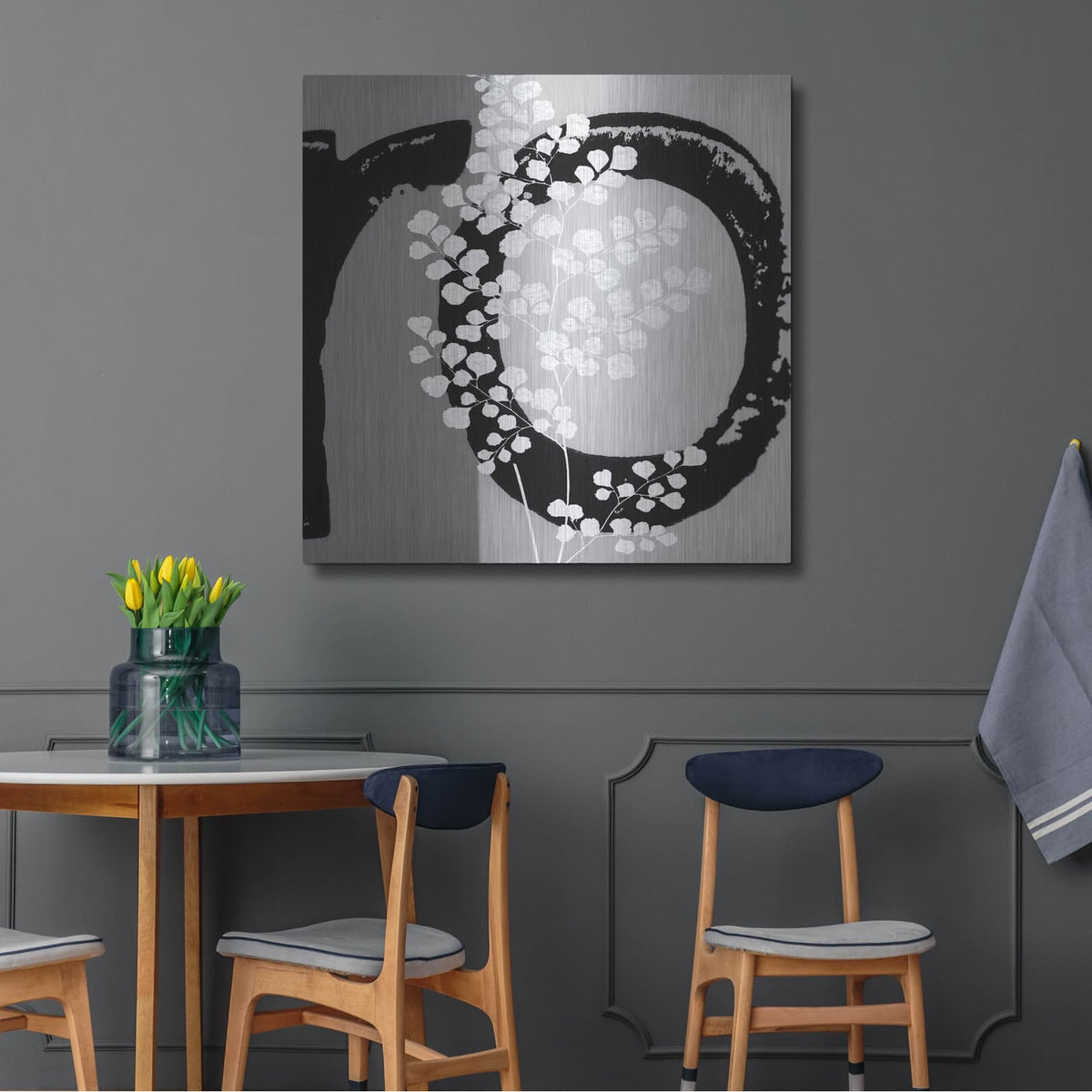 'Chalk Leaf 2' by Karen Smith – Metal Wall Art, 36x36 room view