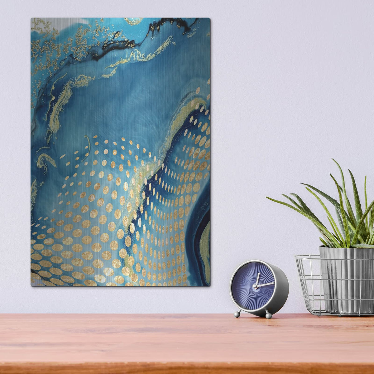 'Waves and Dots 1' by Karen Smith – Metal Wall Art, 12x16 room view