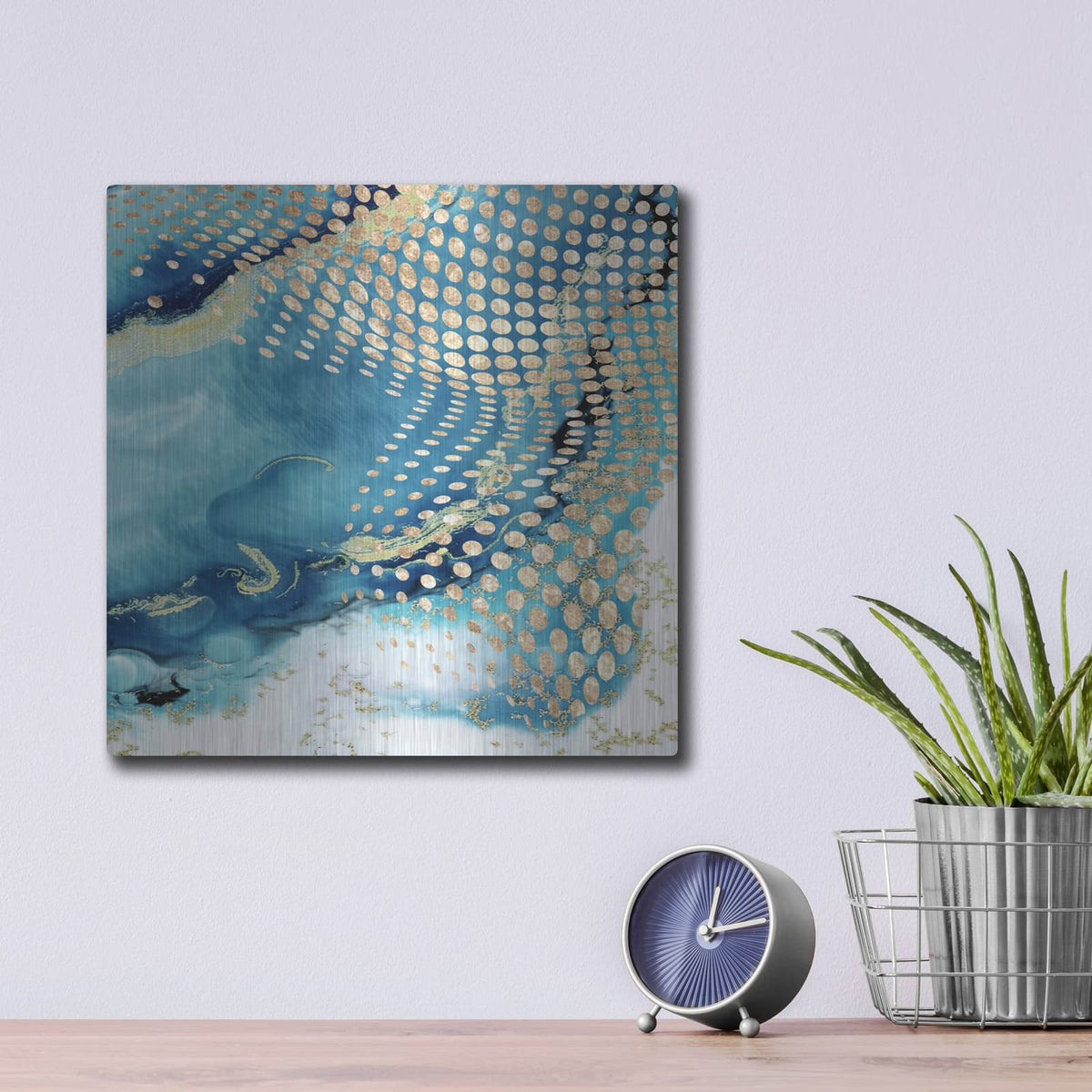 'Waves and Dots 2' by Karen Smith – Metal Wall Art, 12x12 room view