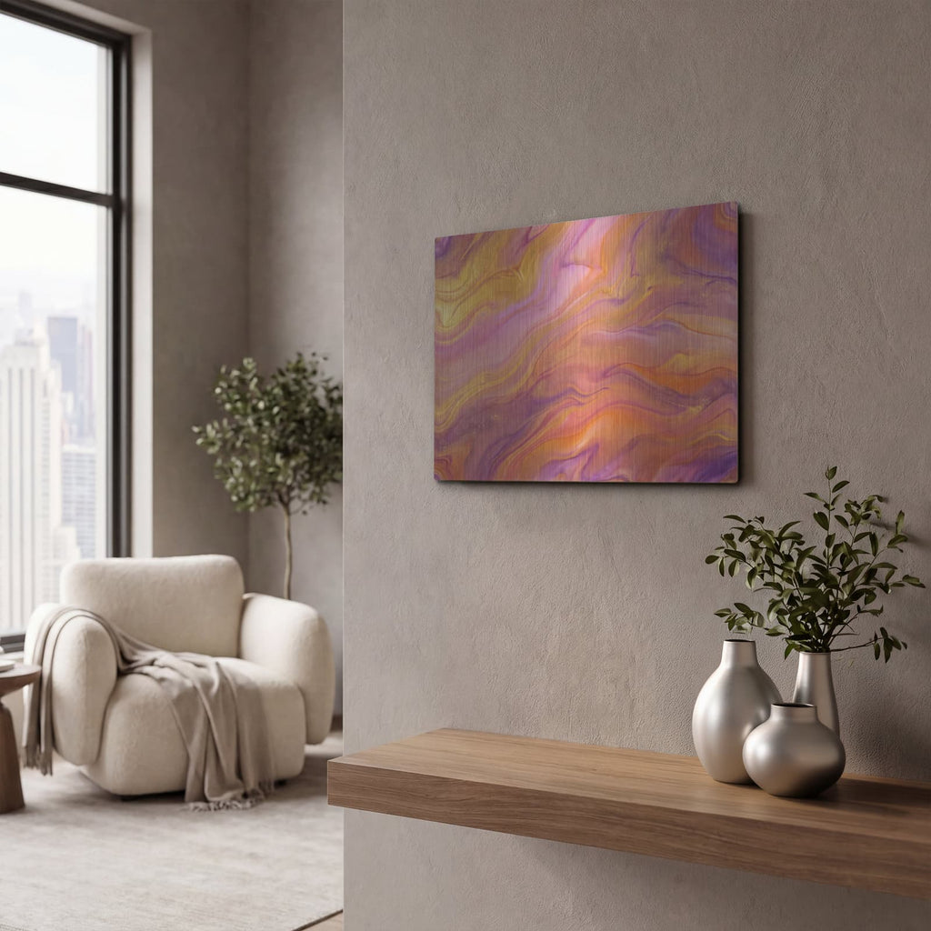 'Abstract Sunset' by Veve – Metal Wall Art, 16x12 room view