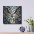 'Abstract Blue Owl' by Veve – Metal Wall Art, 12x12 room view