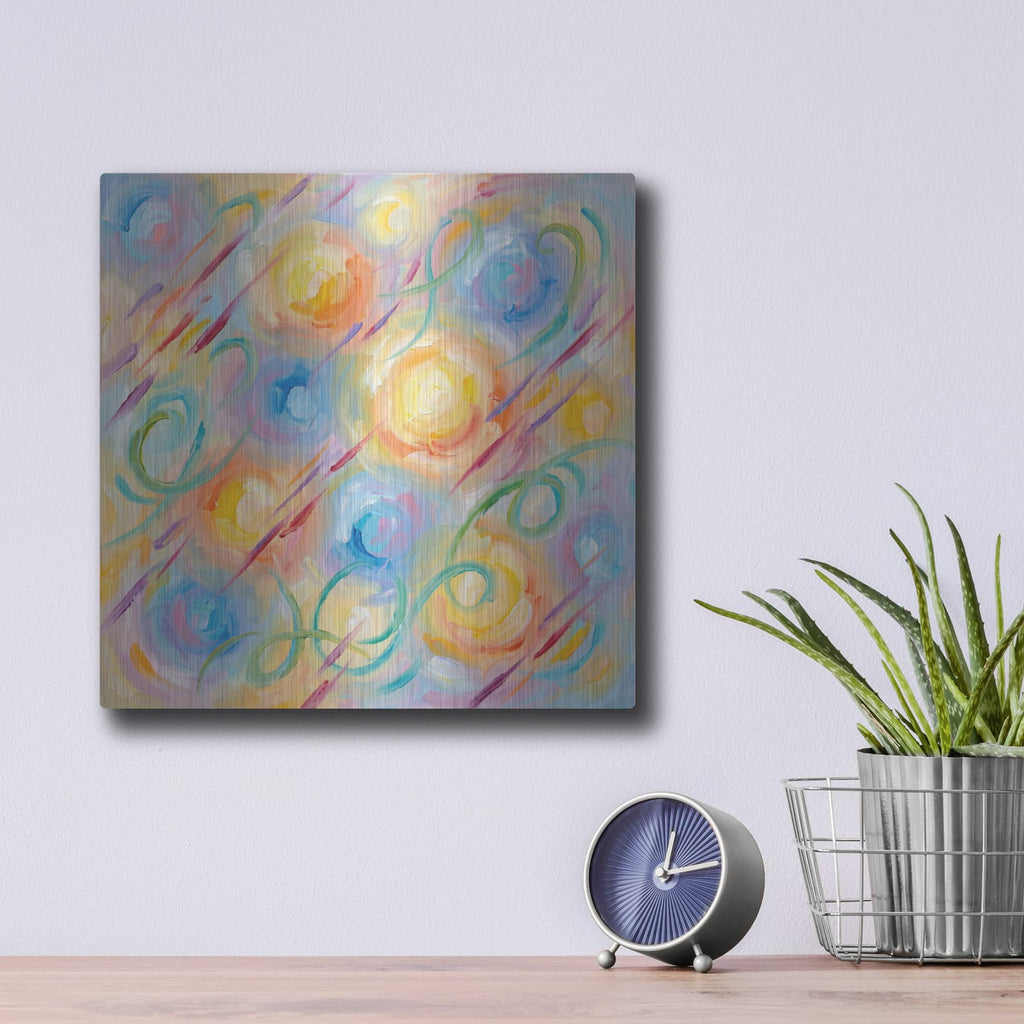 'Abstract Confetti I' by Veve – Metal Wall Art, 12x12 room view