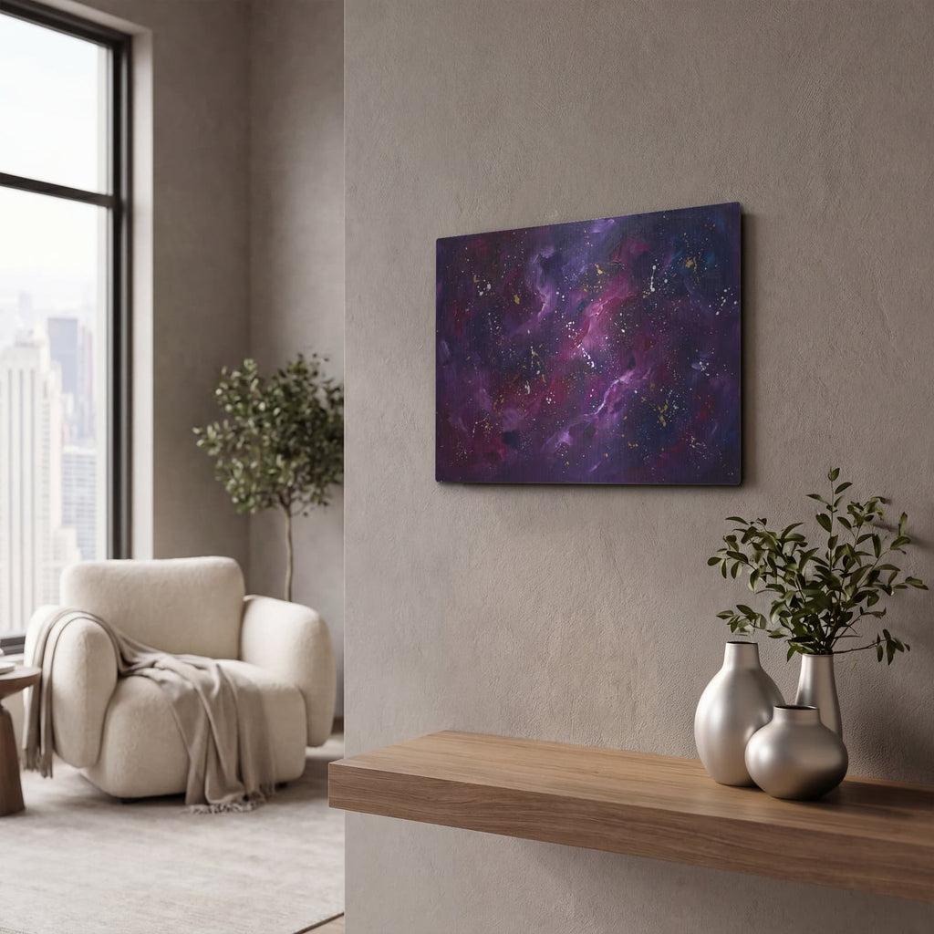 'Abstract Cosmic Nebula' by Veve – Metal Wall Art, 16x12 room view