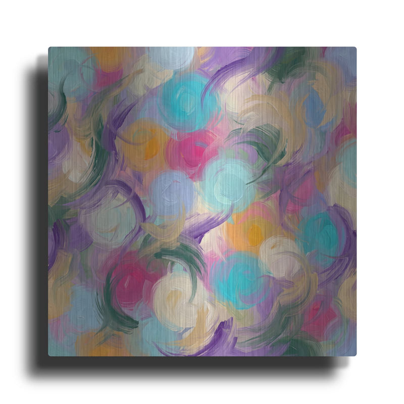 'Abstract Dancing Circles' by Veve – Metal Wall Art