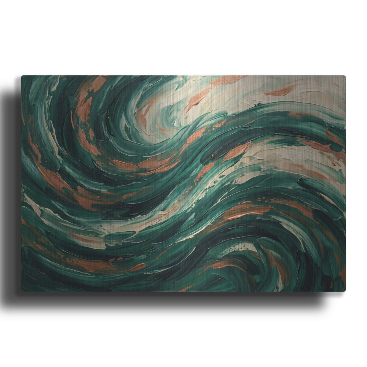 'Abstract Emerald Wave' by Veve – Metal Wall Art