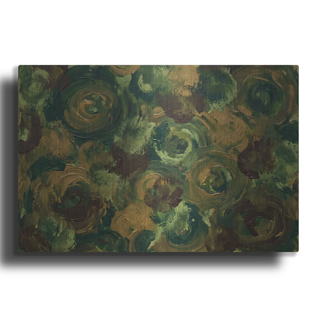 'Abstract Forest Moss' by Veve – Metal Wall Art