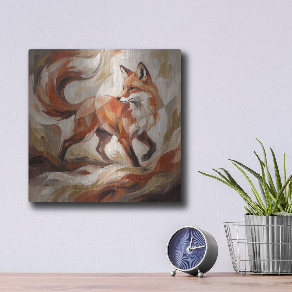 'Abstract Fox I' by Veve – Metal Wall Art, 12x12 room view