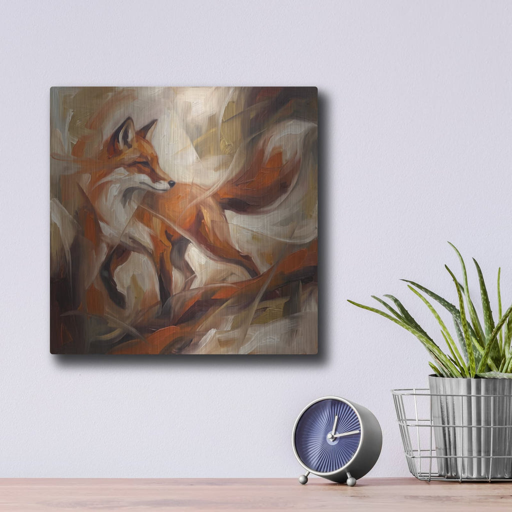 'Abstract Fox II' by Veve – Metal Wall Art, 12x12 room view