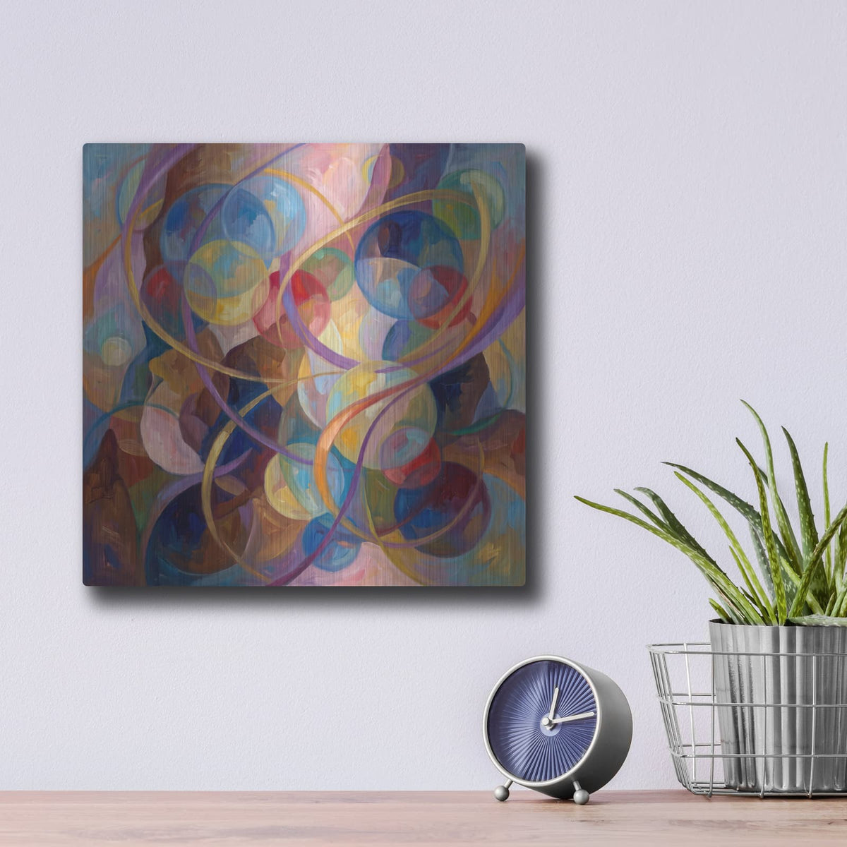 'Abstract Harmony II' by Veve – Metal Wall Art, 12x12 room view