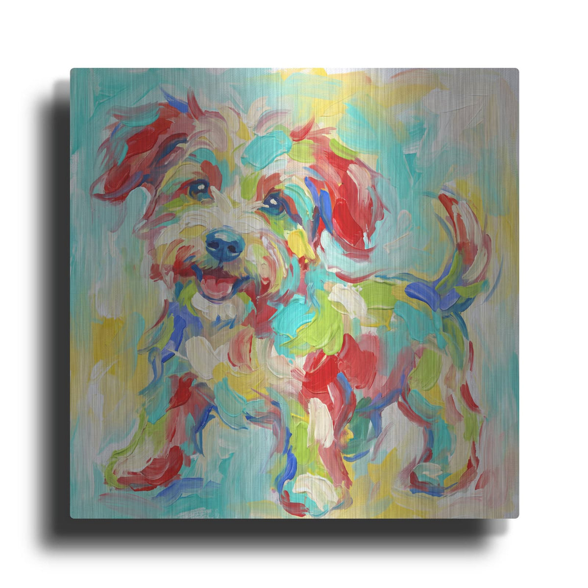 'Abstract Joyful Dog I' by Veve – Metal Wall Art