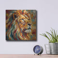'Abstract Majestic Lion' by Veve – Metal Wall Art, 12x12 room view