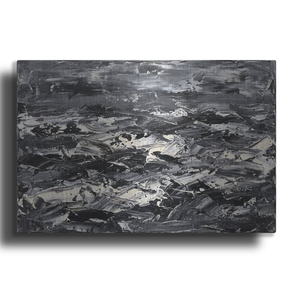 'Abstract Monochrome Storm' by Veve – Metal Wall Art