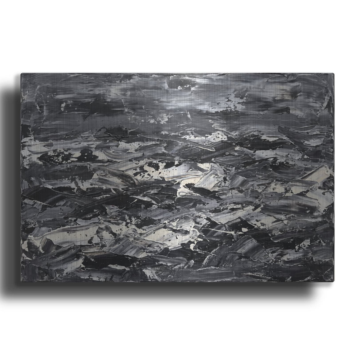 'Abstract Monochrome Storm' by Veve – Metal Wall Art