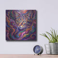 'Abstract Neon Cat I' by Veve – Metal Wall Art, 12x12 room view