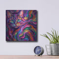 'Abstract Neon Cat II' by Veve – Metal Wall Art, 12x12 room view