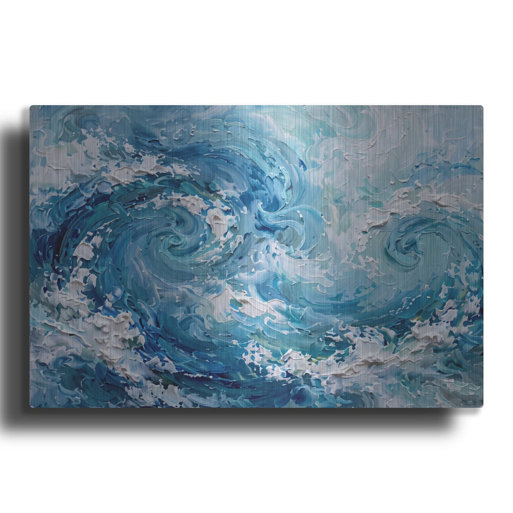 'Abstract Ocean Blue' by Veve – Metal Wall Art