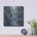 'Abstract Peacock Radiance II' by Veve – Metal Wall Art, 12x12 room view