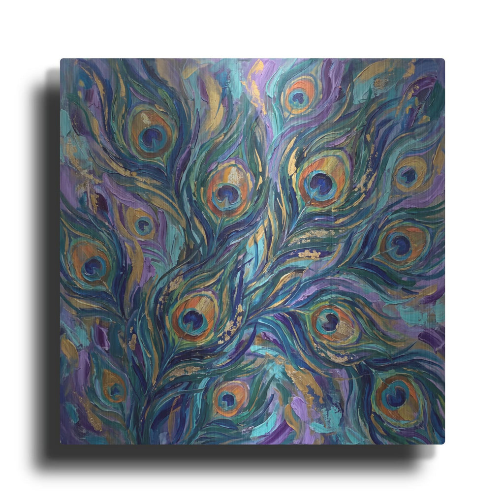 'Abstract Peacock Radiance II' by Veve – Metal Wall Art
