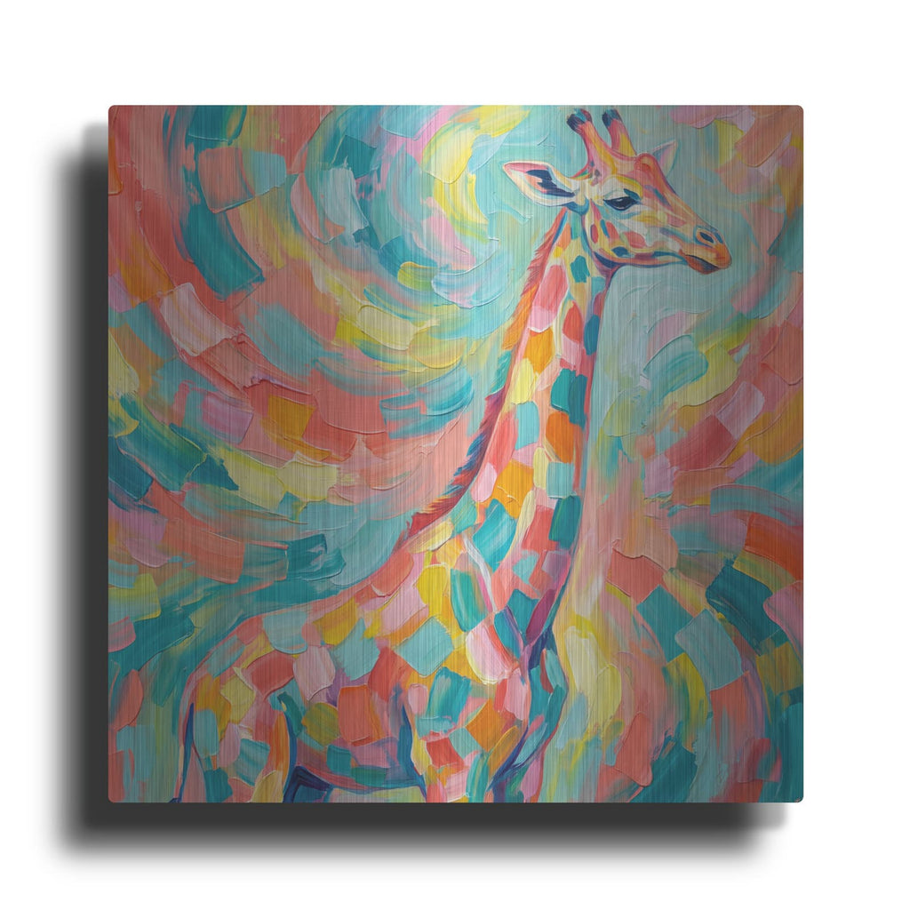 'Abstract Rainbow Giraffe I' by Veve – Metal Wall Art
