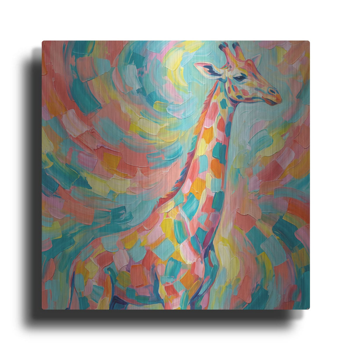 'Abstract Rainbow Giraffe I' by Veve – Metal Wall Art