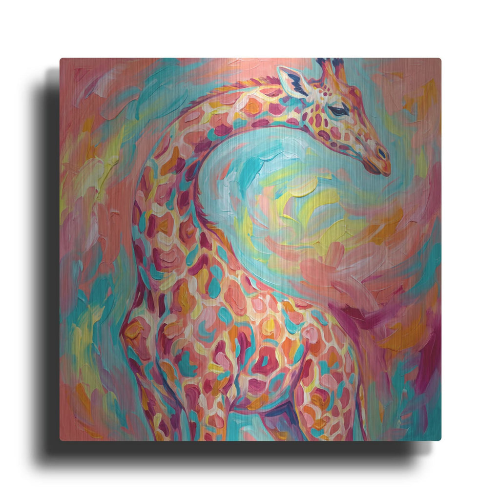 'Abstract Rainbow Giraffe II' by Veve – Metal Wall Art