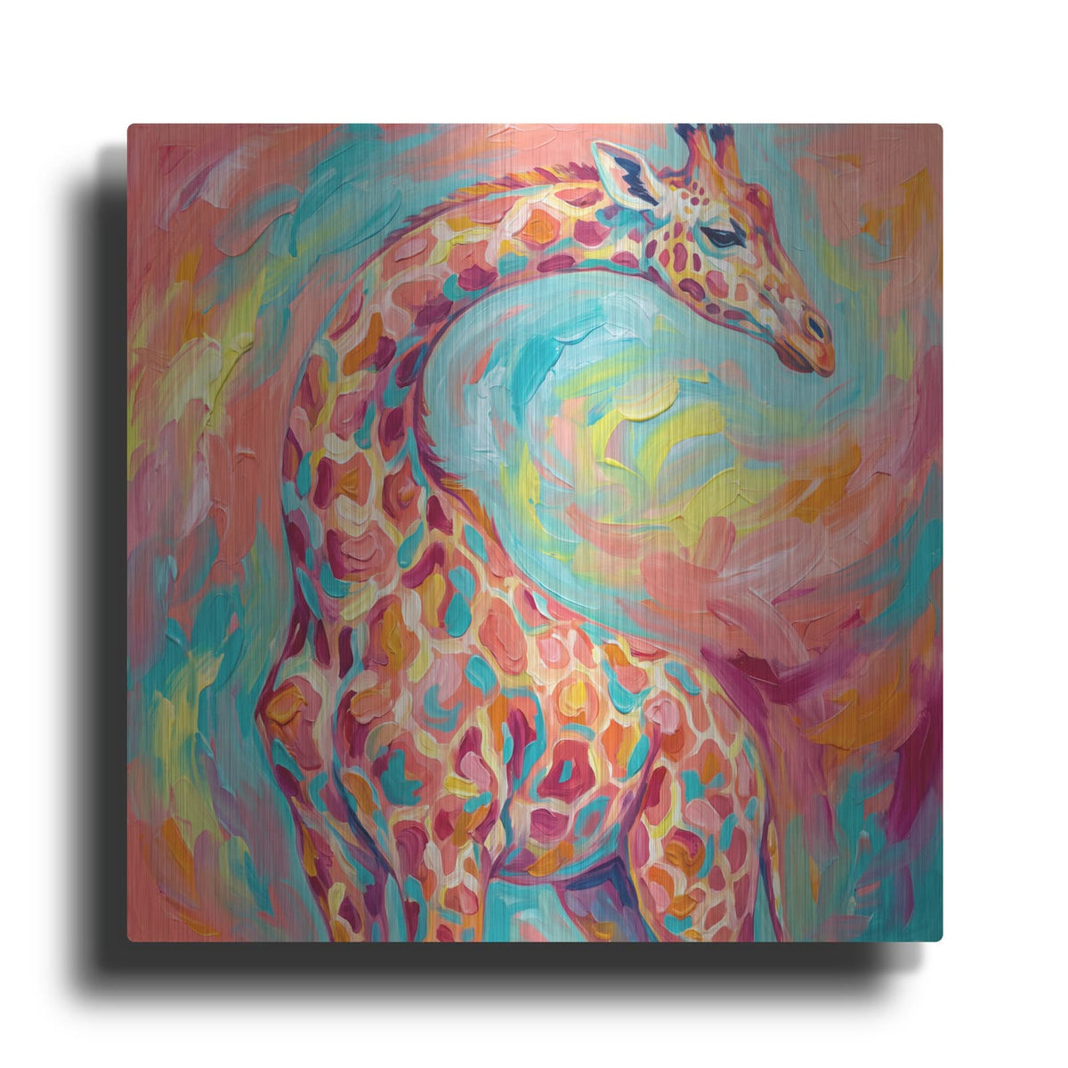'Abstract Rainbow Giraffe II' by Veve – Metal Wall Art