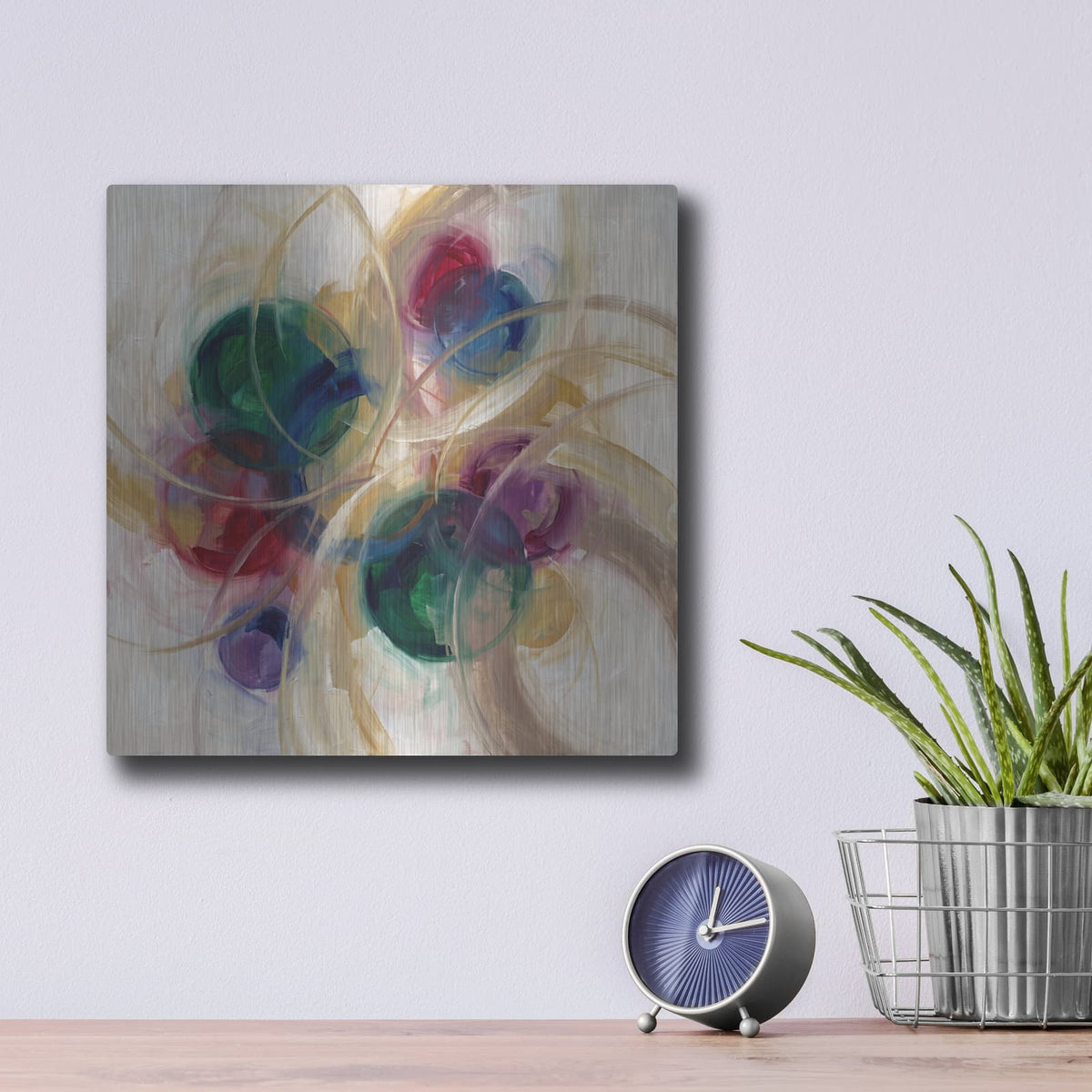 'Abstract Symphony I' by Veve – Metal Wall Art, 12x12 room view