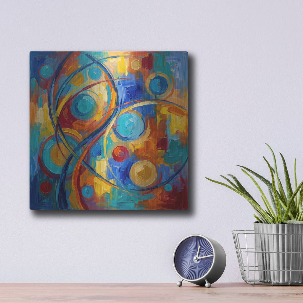 'Abstract Vibrant Rhythm II' by Veve – Metal Wall Art, 12x12 room view