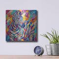 'Abstract Zebra I' by Veve – Metal Wall Art, 12x12 room view