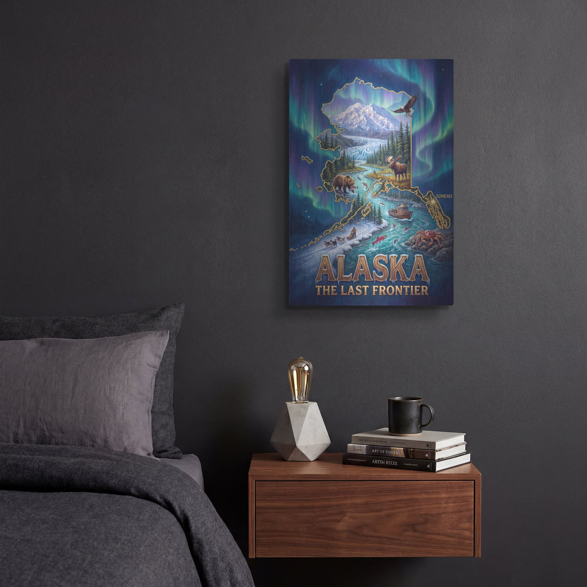 'Alaska State The Last Frontier' by Veve – Metal Wall Art, 12x16 room view