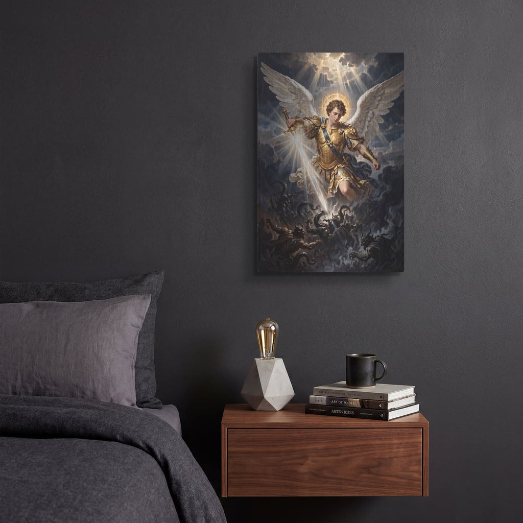 'Archangel Michael Triumph' by Veve – Metal Wall Art, 12x16 room view