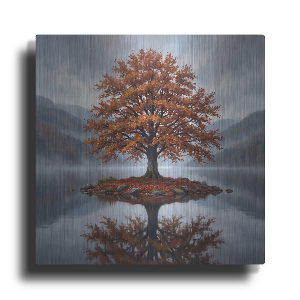 'Autumn Beech in the Mist' by Veve – Metal Wall Art