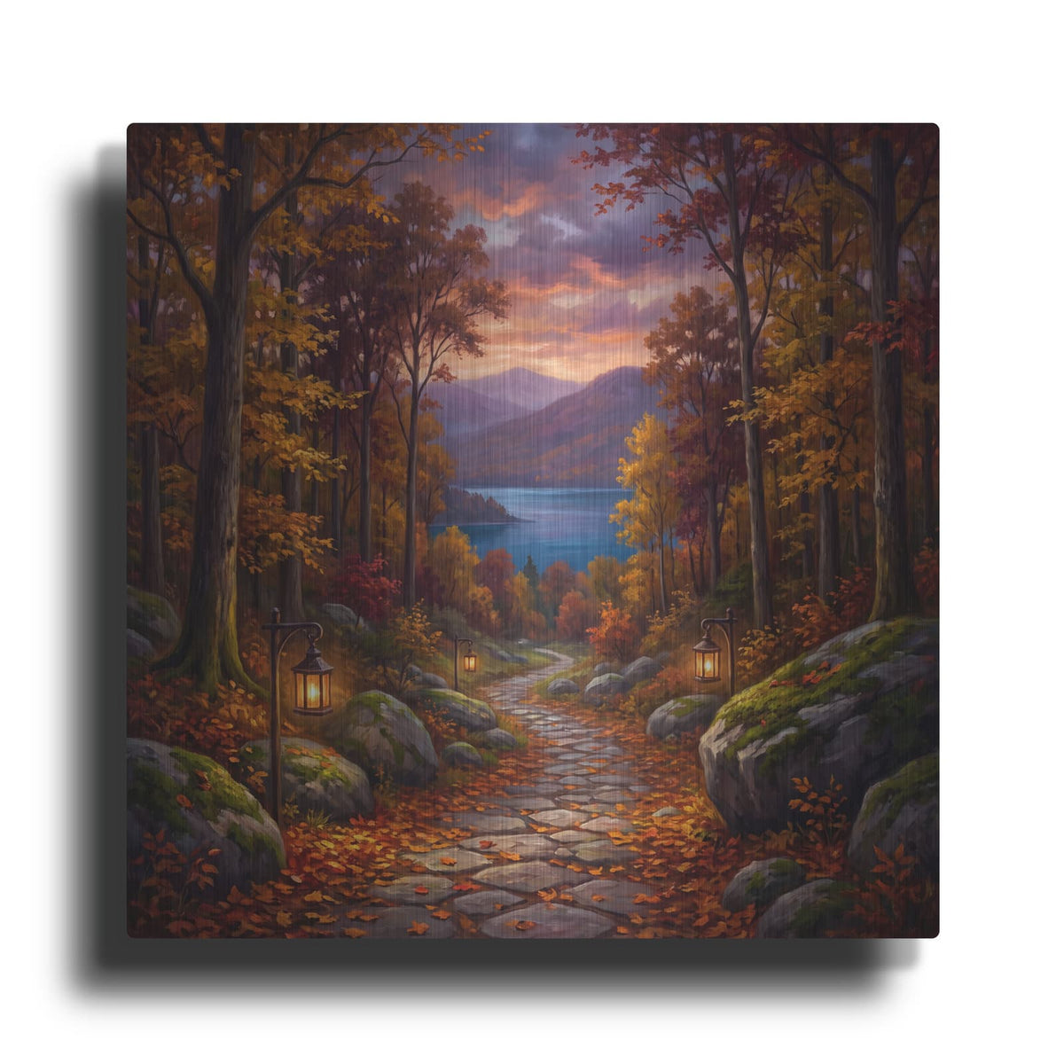 'Autumn Forest Path' by Veve – Metal Wall Art